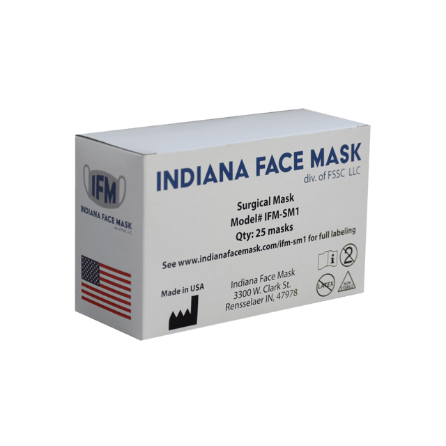 3-Ply Face Mask [25ct Box] IFM-SM1 - Indiana Face Mask $7.95