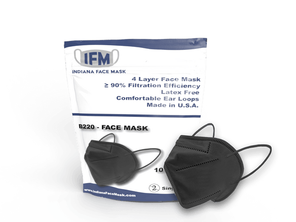 B220 - 10ct Black Face Covering [3502-21] - Indiana Face Mask