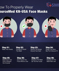 Black KN-USA [25ct] Mask SourceMedMask | 100% Made in USA Buy Sale Save Free Shipping KN95 Kid's CDC FDA Approved Prime Fast