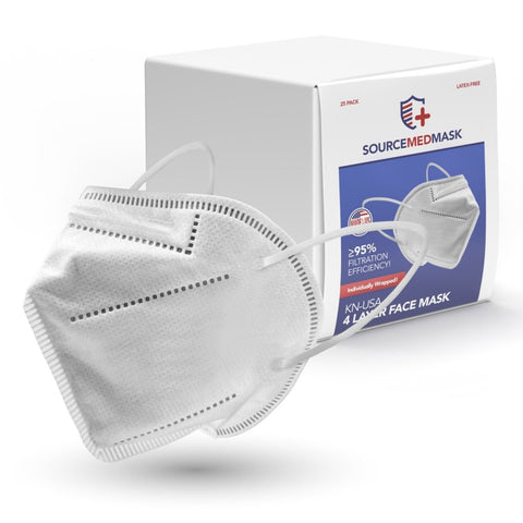 White KN-USA Mask SourceMedMask | 100% Made in USA Buy Sale Save Free Shipping KN95 Kid's CDC FDA Approved Prime Fast